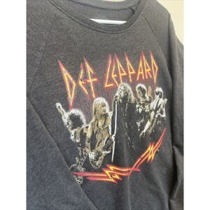DEF LEPPARD  Long Sleeve Shirt Top Dark Gray/Black Size XL